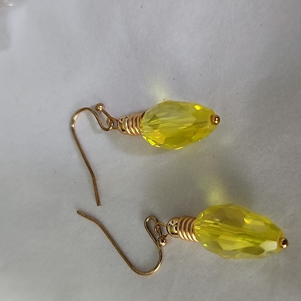 Earrings Christmas light Gem Irridescent Vintage Look 925 hook